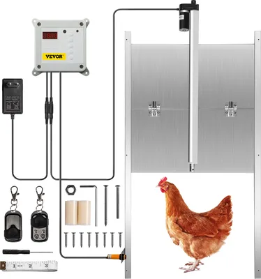 Produktbild von VEVOR Automatické dvierka pre kurčatá Z hliníkovej zliatiny/ABS Dvierka pre kurčatá s posúvačom 66W Otvárač dvierok pre kurčatá 30x30cm Otvárač dvierok so svetelným senzorom Časové ovládanie Ideálne pre vonkajšie/vnútorné kurníky