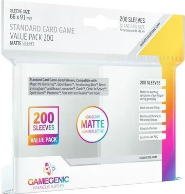 Produktbild von Gamegenic - Standard Card Game Value Pack - 200 Matte Sleeves