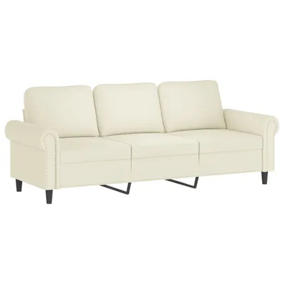 Image de Canapé à 3 places Crème 180 cm Velours