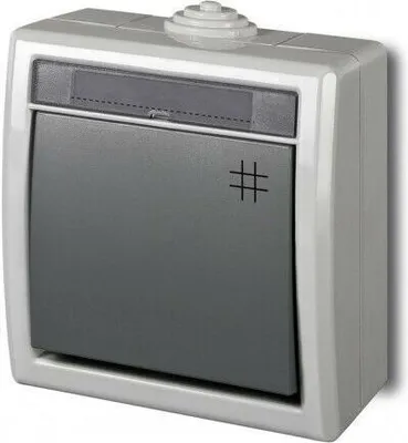 Produktbild von IP55 Aufputz Schalter -\Steckdosenprogramm Feuchtraum Schuko AQUANT IP55 Kreuzschalter 1206-10