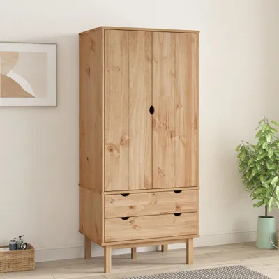 Produktbild von The Living Store Kleiderschrank OTTA 76,5x53x172 cm Massivholz Kiefer