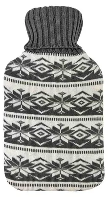 Produktbild von Wärmflasche, Silikon-Wärmflasche mit flauschigem Bezug, 2 Liter, Grauer Pullover