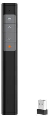 Produktbild von Plug-and-Play-Blättergerät, drahtlose 2,4-GHz-Präsentationsfernbedienung, Präsentationsklicker, roter Laserpointer, wiederaufladbar für PC und Laptop, 30 m Reichweite
