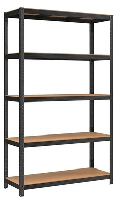 Produktbild von Lagerregal 5 Ebenen – Schwerlast – Stahl/MDF – Schwarz – 200 x 120 x 60 cm