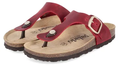 Productafbeelding van Palado Damen teenslippers, model KOS DENKA, kleur rood, materiaal leer, maat 38