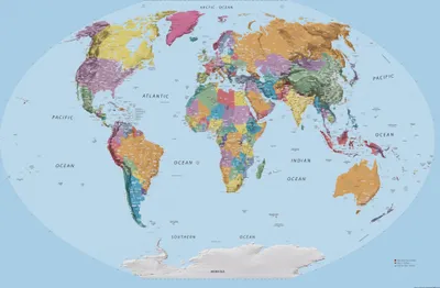 Obrázok produktu pre Mapa Art Print Picture - Mapa sveta, v angličtine (80 x 120 cm)