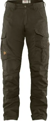 A pair of dark olive cargo pants.