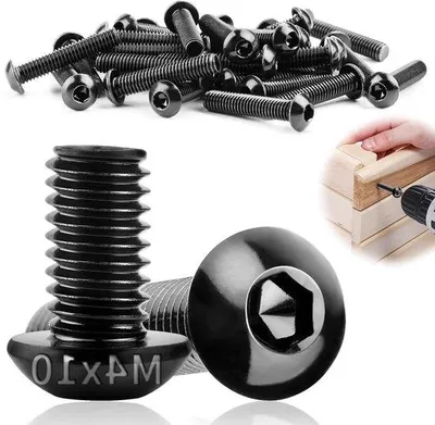 Obrázok produktu pre Nerezové skrutky s šesťhrannou hlavou A2-70, balenie 60 ks, 10 mm, pre domáce projekty