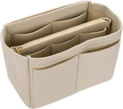 Produktbild von Ropch Handtaschen-Organizer, Taschenorganizer mit Fächern, Tascheneinsatz, Handtaschenmappe, Beige - L