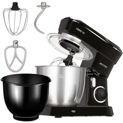 Küchenmaschine 1400 W, 4,5 l, 2 Schüsseln, 3 Rührbesen