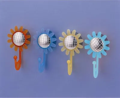Produktbild von 4er Set Wandhaken Handtuchhaken Küchen Bad haken Badezimmerhaken Saugnäpfen Blume