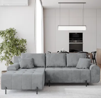 Produktbild von BroMARKT Ecksofa ARCO Schlaffunktion Bettkasten L-Form 270x180x91cm Grau