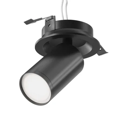 Immagine prodotto di Plafoniera, luce da incasso, alluminio, nero, regolabile