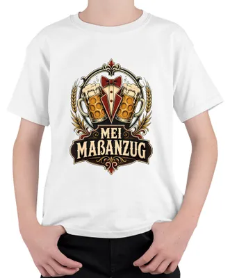 Imagen del producto de Camiseta para niños con diseño de : traje tradicional, cerveza, "lederhosen" (pantalones de cuero), "dirndl" (vestido tradicional), divertida, color blanco, talla 128