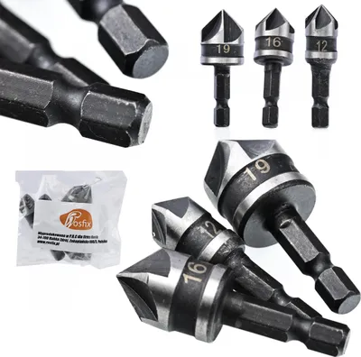 Zdjęcie produktu dla Rosfix Pogłębiacze stożkowe/fazujące 12,16,19mm 3 Szt.