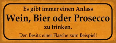 Produktbild von vianmo Holzschild 10x27 cm Wein Bier oder Prosesso trinken Spruch Zitat