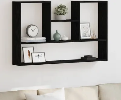 Produktbild von Möbel Wandregal Schwarz Eichen-Optik 99x15x60 cm Holzwerkstoff - Wandregale CC4536