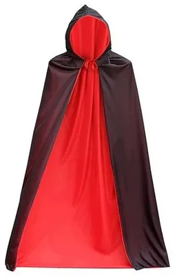 Zdjęcie produktu dla Peleryna wampira dwustronna czarno czerwona kaptur halloween kostium dzieci