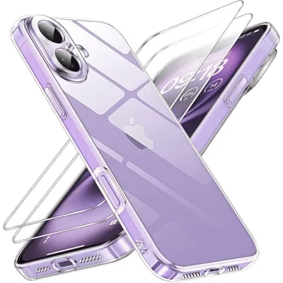 Image de Coque + 2 Verres Trempés pour iPhone 17 - Protection Silicone Transparent Antidérapante Anti-Rayures