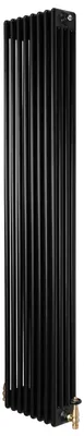 Produktbild von Röhrenheizkörper 4 Säulen mit TRV Chromventile – 1800mm x 380mm – Schwarz