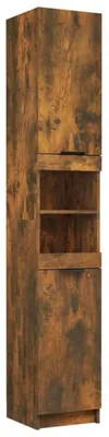 Immagine prodotto di Mobiletti contenitori per bagno, legno impiallacciato effetto noce, dimensioni 32x34x188,5 cm