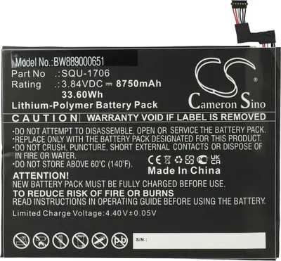 Produktbild von vhbw Akku kompatibel mit Acer Chromebook Tab 10, Tab 10 D651N Tablet Pad (8750 mAh, 3,84 V, Li-Polymer)