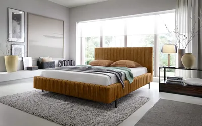 Obrázek produktu pro Čalouněná postel 180x200 ELENTORIA - žlutá