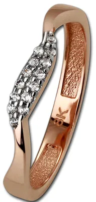 Image de Bague GoldDream 333 en or rose, taille 56, or 8 carats, modèle "Welle" avec zircone blanche, référence D3GDR501E56