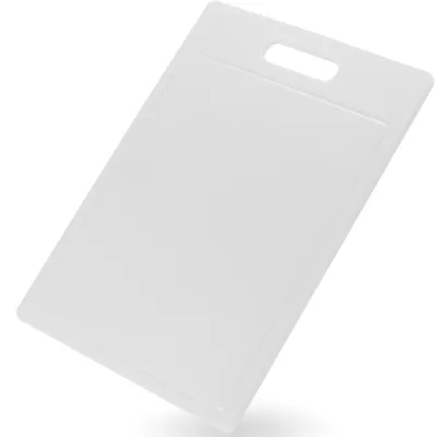 Imagen del producto de Tabla de cortar con ranura para recoger los líquidos y asa, de 35 x 25 x 1 cm, fabricada en plástico libre de BPA, ideal para la cocina