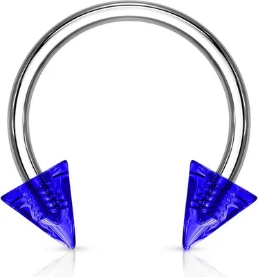 Produktbild von viva-adorno Universal Hufeisen Piercing Chirurgenstahl 316L UV Spitzen Septum,Lippe,Augenbraue,Nase Z305,blau