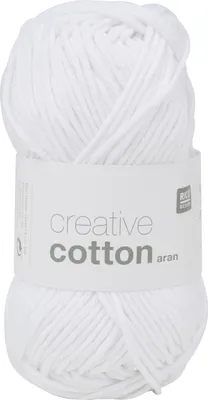 Produktbild von Rico Design Creative Baumwolle aran, Aran, Leicht, Weiß, Baumwolle, 85 m, 60 °C