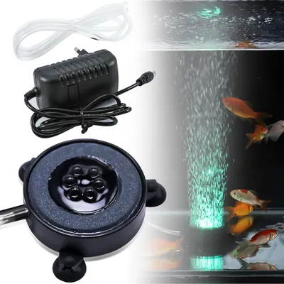 Aquarium-Bubbler mit LED-Lampen, Luftblasen-Sauerstoffstein