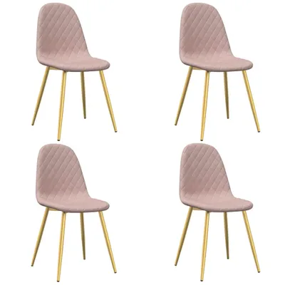 Produktbild von vidaXL Esszimmerstühle 4 Stk. Rosa Samt