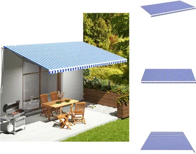 Obrázok produktu pre vidaXL Markíza modrá a biela 6x3,5 m - Markízy