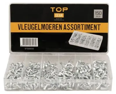 Productafbeelding van Topgear vleugelmoeren, pak van 150 stuks.