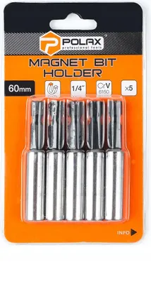 Zdjęcie produktu dla Adapter uchwyt magnetyczny do bitów 1/4" 60mm 6150CRV (5 szt) Polax
