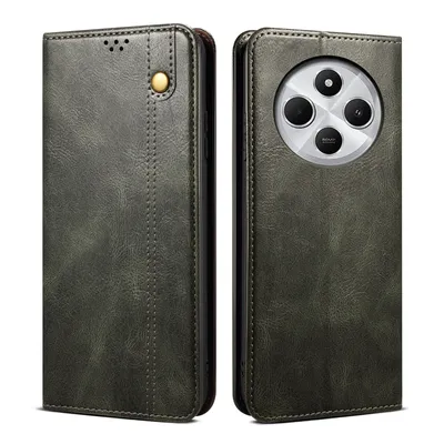 Immagine prodotto di Custodia per Xiaomi Redmi 14C in pelle flip case portafoglio con funzione stand verde