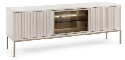 Produktbild von Selsey Tosena - TV-Schrank 3-türig mit LED-Beleuchtung, Greige, 154 cm