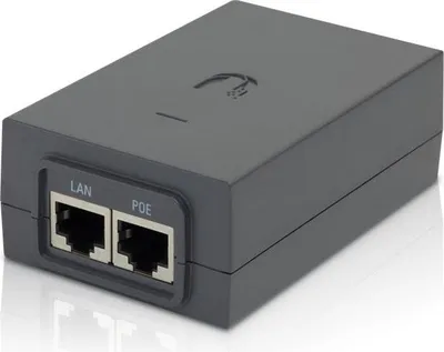 Produktbild von Ubiquiti POE-48-24W-G, Gigabit Ethernet, 10,100,1000 Mbit/s, Schwarz, 48 V, 100 - 240 V, 50/60 Hz