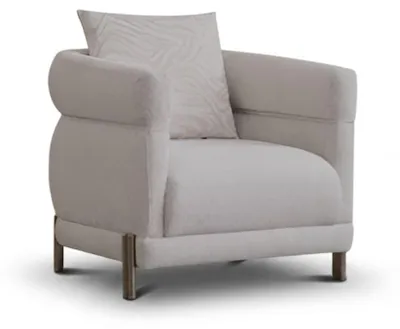 Produktbild von Design Sessel Japandi Stil Holz Weiß Modern Edel.