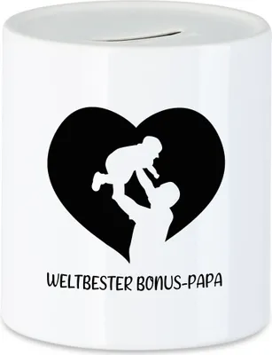 Produktbild von Weltbester Bonus-Papa Spardose Spruch Liebe Vatertag Geschenkidee Bester Stiefvater