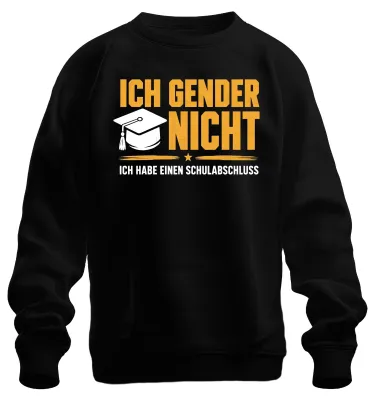 Zdjęcie produktu dla Bluza z napisem "Ich gender, nie ja" (można też przetłumaczyć jako "Moje płeć, nie ja"), sarkastyczna, czarna, rozmiar XXL