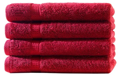 Produktbild von 4er Set Frottee Gästetücher Elegance 30x50 cm 100% Baumwolle 500 gsm Gästetuch rot