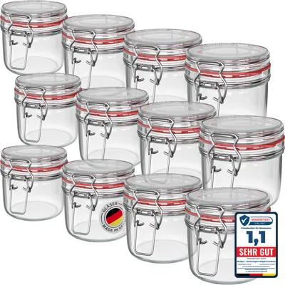 Produktbild von WELLGRO Einmachgläser mit Bügelverschluss rund 400ml - Vorratsgläser