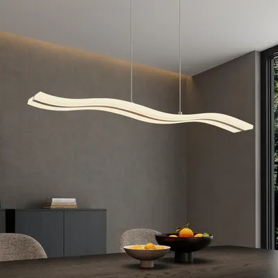 Produktbild von doporro Pendelleuchte LED Hängelampe dimmbar Hängeleuchte höhenverstellbar 97cm Esszimmerlampe mit Fernbedienung Weiß 36W Wohnzimmerlampe