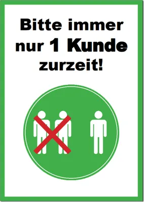 Produktbild von mashpaper wetterfeste   Warnetiketten "Bitte immer nur 1 Kunde" A4 weiß