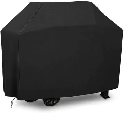 Image de Housse de barbecue résistante aux intempéries, tissu Oxford 210D, protection contre la pluie et la poussière, 147 cm x 61 cm x 122 cm – Noir