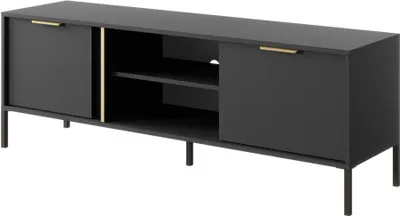 Produktbild von Bettso TV-Schrank Industrial Fernsehtisch TV Lowboard - LARS 153 cm Schwarz Anthrazit