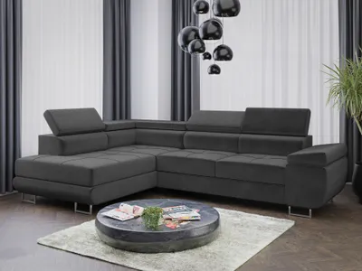 Produktbild von Sofa Couchgarnitur Sofagarnitur ALMA L mit Schlaffunktion und Bettkasten Wohnlandschaft Couch Polsterecke Eckcouch Polstergarnitur 15 Farben