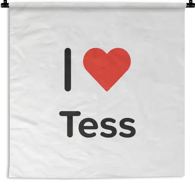 Produktbild von MuchoWow® Wandteppich Wandbehang Ich liebe - Tess - Mädchen 150x150 cm Tapisserie Dekoration Wandtuch - Wohnaccessoires - Modernes